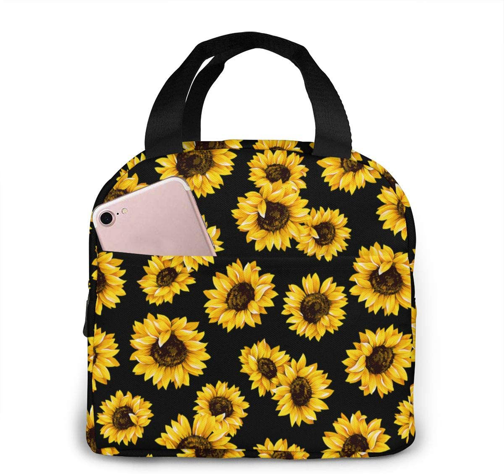 BLUBLU Sunflower Portable Lunch Bag Insulated Cooler Bag For Travel/Picnic/Work
