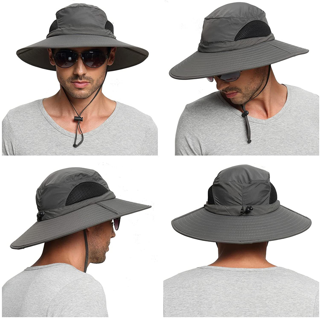 EINSKEY Sun Hat for Men/Women, Waterproof Wide Birm Bucket Hat UV Protection Boonie Hat for Fishing Hiking Garden Beach