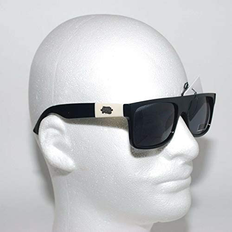 Locs 91075 Black Sunglasses | Authentic Gangster Squared Flat Top Ivory Arms Shades