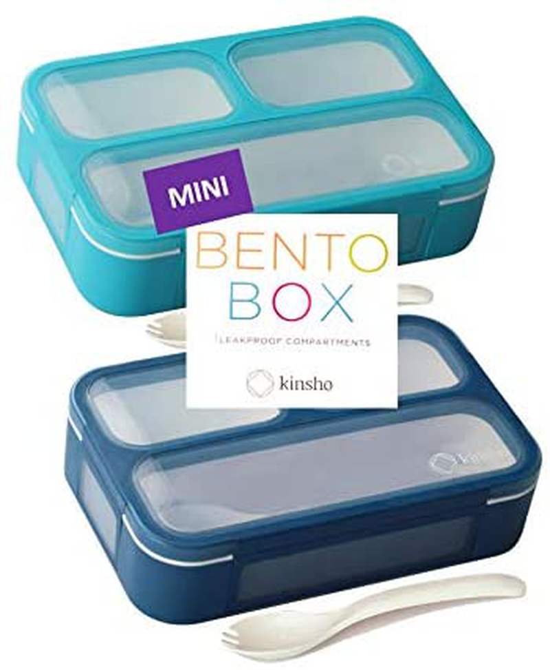 Bento Box Lunch Boxes for Adults Kids, Portion Control Set for Lunches, Snack Container Lunchbox with Dividers, Boys Girls Women Men School Travel Snack Containers Leak-proof Kit, Grey Green Purple