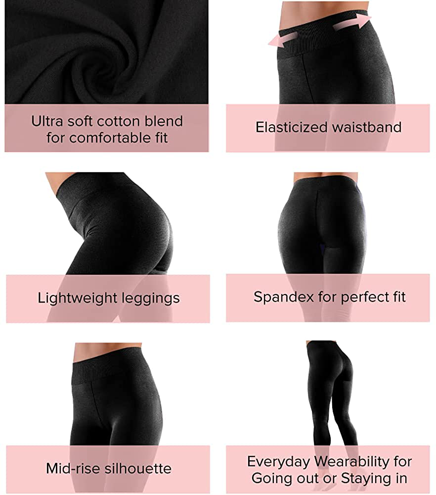 Cotton Modal Lightweight Leggings 2-Pack  Pants for women, Felina,  Intimates apparel