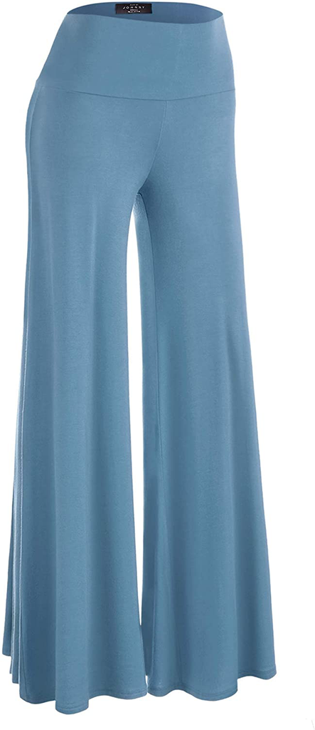 Made By Johnny Women's Casual Comfy Solid Wide Leg Palazzo Lounge Pants