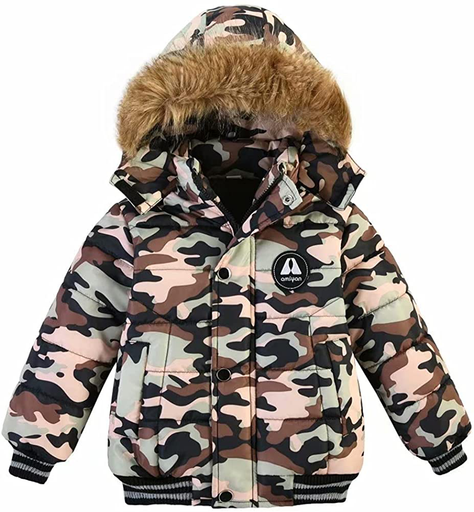 Baby Boys Girls Winter Thick Hooded down Jacket Warm Snow Jacket Winter Outdoor Coat 1-6 Years