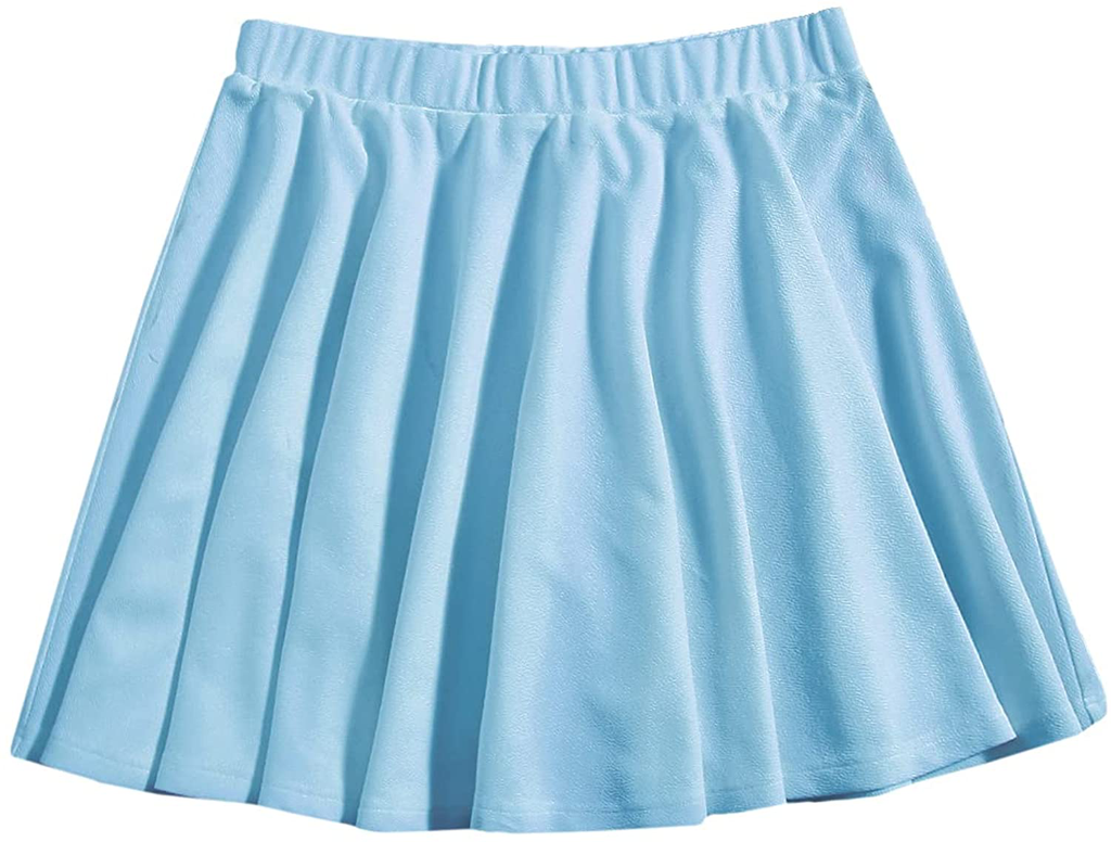 SOLY HUX Women's Plus Size Elastic Waist Flared Casual Mini Skater Skirt