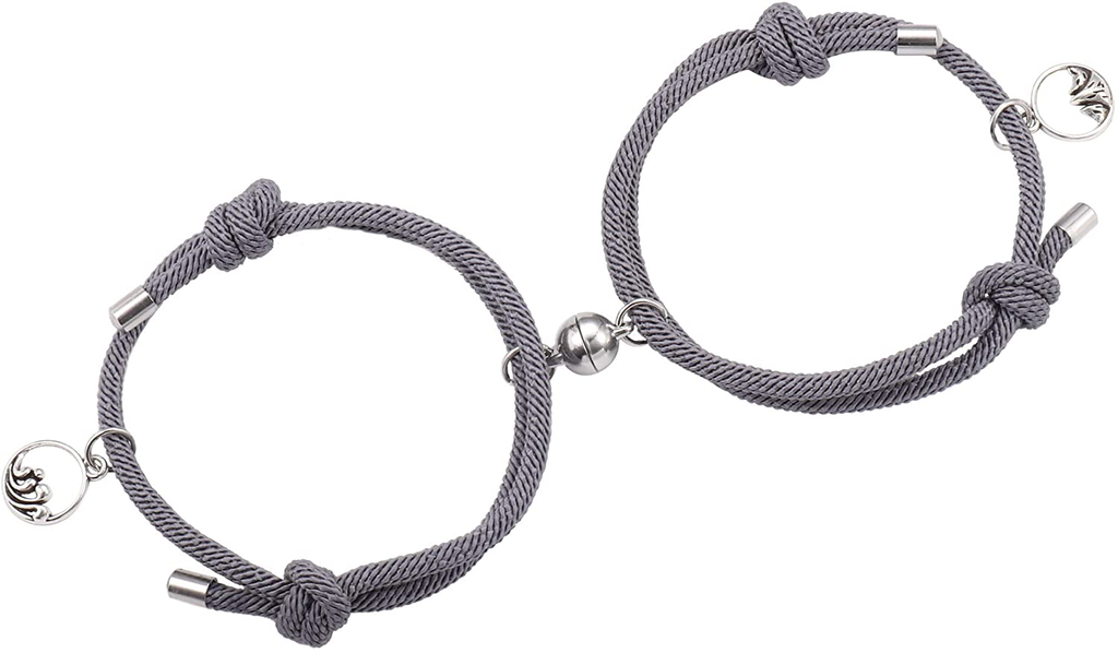 HANPABUM 1PCS Magnetic Couple Bracelets for Women Men Mutual Attraction Relationship Bracelets Vows of Eternal Love Gift for Lover Color Optional