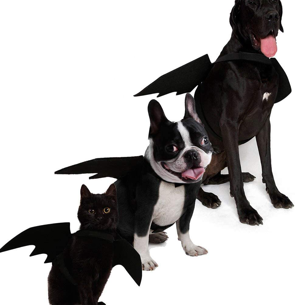 Puoyis Dog Bat Wing Costume for Halloween, Pet Halloween Party Dress Up Costume for Cat and Small Medium Large Dog