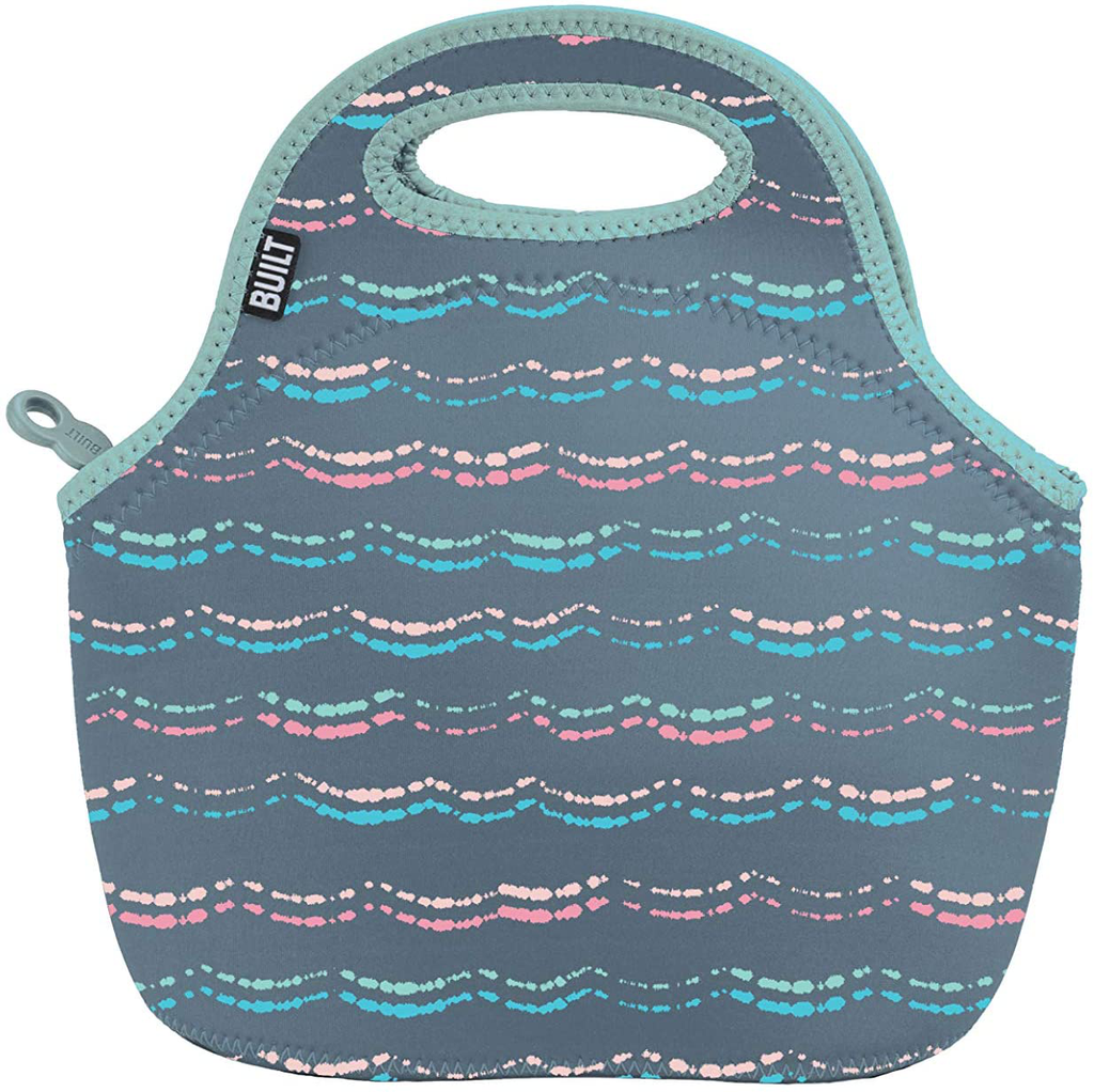 BUILT Gourmet Getaway Soft Neoprene Lunch Tote Bag - Lightweight, Insulated and Reusable Scallop Stripe 5269907