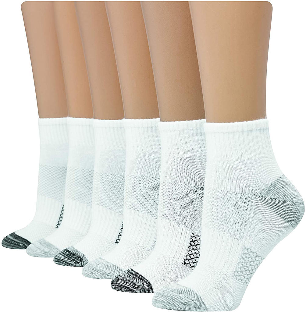 Hanes womens 6-pair Lightweight Breathable Ventilation Ankle Socks