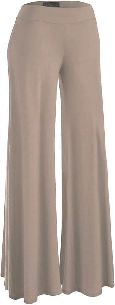 Made By Johnny Women's Casual Comfy Solid Wide Leg Palazzo Lounge Pants