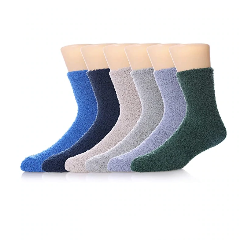 6 Pairs Solid Color Super Soft Cozy Fuzzy Socks
