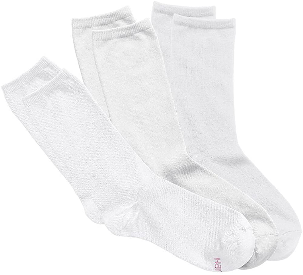 Hanes Women's Comfort Soft Crew Socks Black 3pk (Shoe Size 5-9