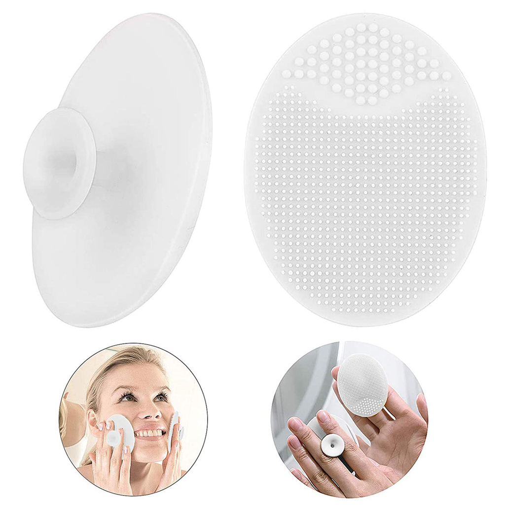 Silicone Face Scrubbers Exfoliator Brush-Facial Cleansing Brush Blackhead Scrubber Exfoliating Brush-Facial Cleansing Pads Precision Pore Cleansing Pad Acne Removing Face Brush-2 Pack, White