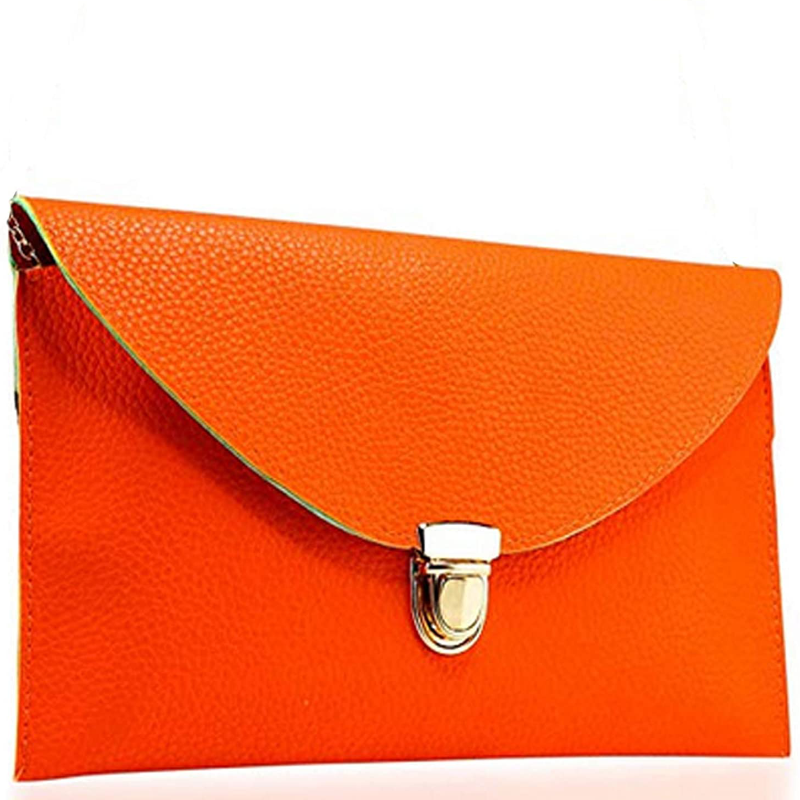 Women's Leather Envelope Crossbody Clutch 