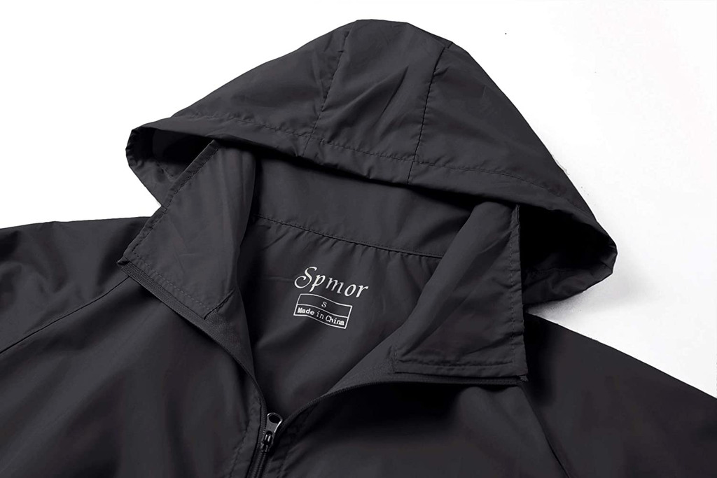 Spmor Women's Lightweight Waterproof Jacket Packable Windbreaker Running Coat