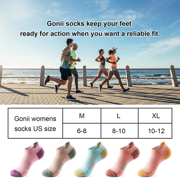  eallco Womens Ankle Socks 6 Pairs Running Athletic Cushioned  Sole Socks With Tab : Clothing, Shoes & Jewelry