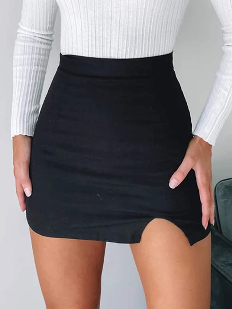Justalwart Women's High Waist Mini Bodycon Skirt Short Wrap Skirt