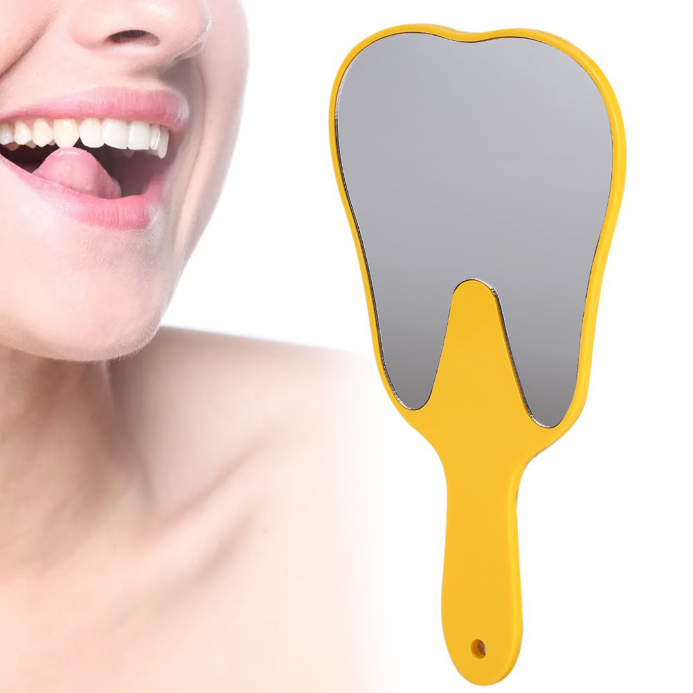Dental Tools, Mouth Mirror with Magnification Function, Plastic Handle Tooth Dental Care Hand Mirror Tool