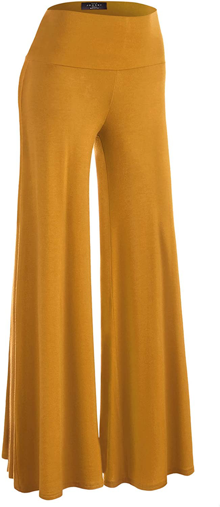 Made By Johnny Women's Casual Comfy Solid Wide Leg Palazzo Lounge Pants