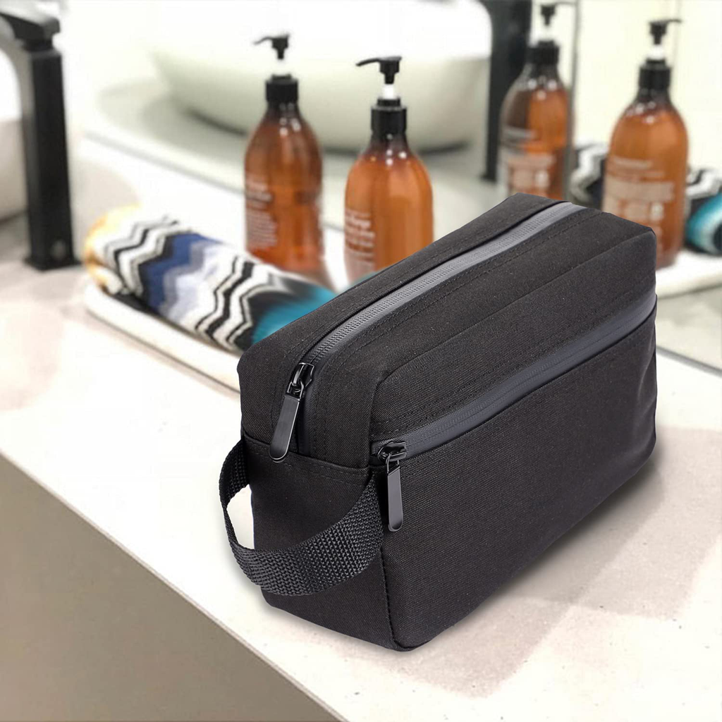 Toiletry Bag for Men, Portable Travel Toiletry Organizer Bag,Shaving Bag for Toiletries Accessories (Black)