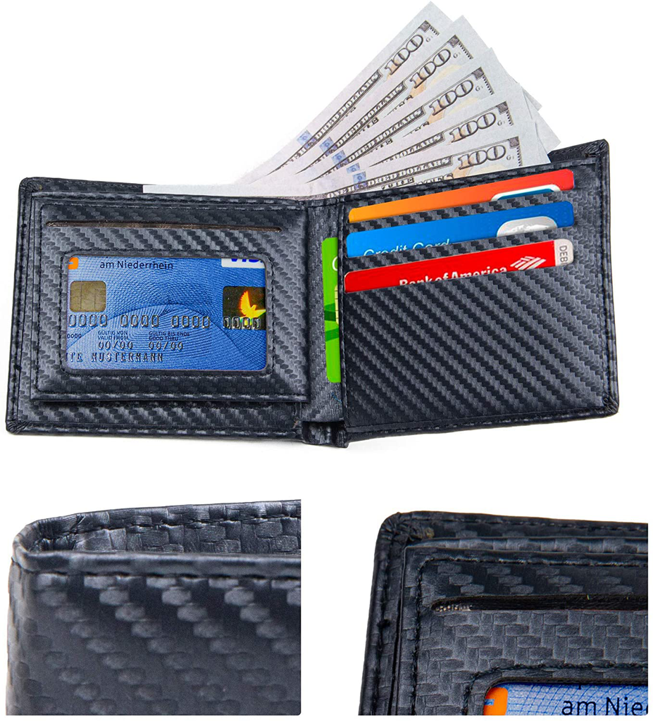 LUI SUI-Men Us Dollar Bill Wallet Billfold Leather Credit Card Photo Holder…
