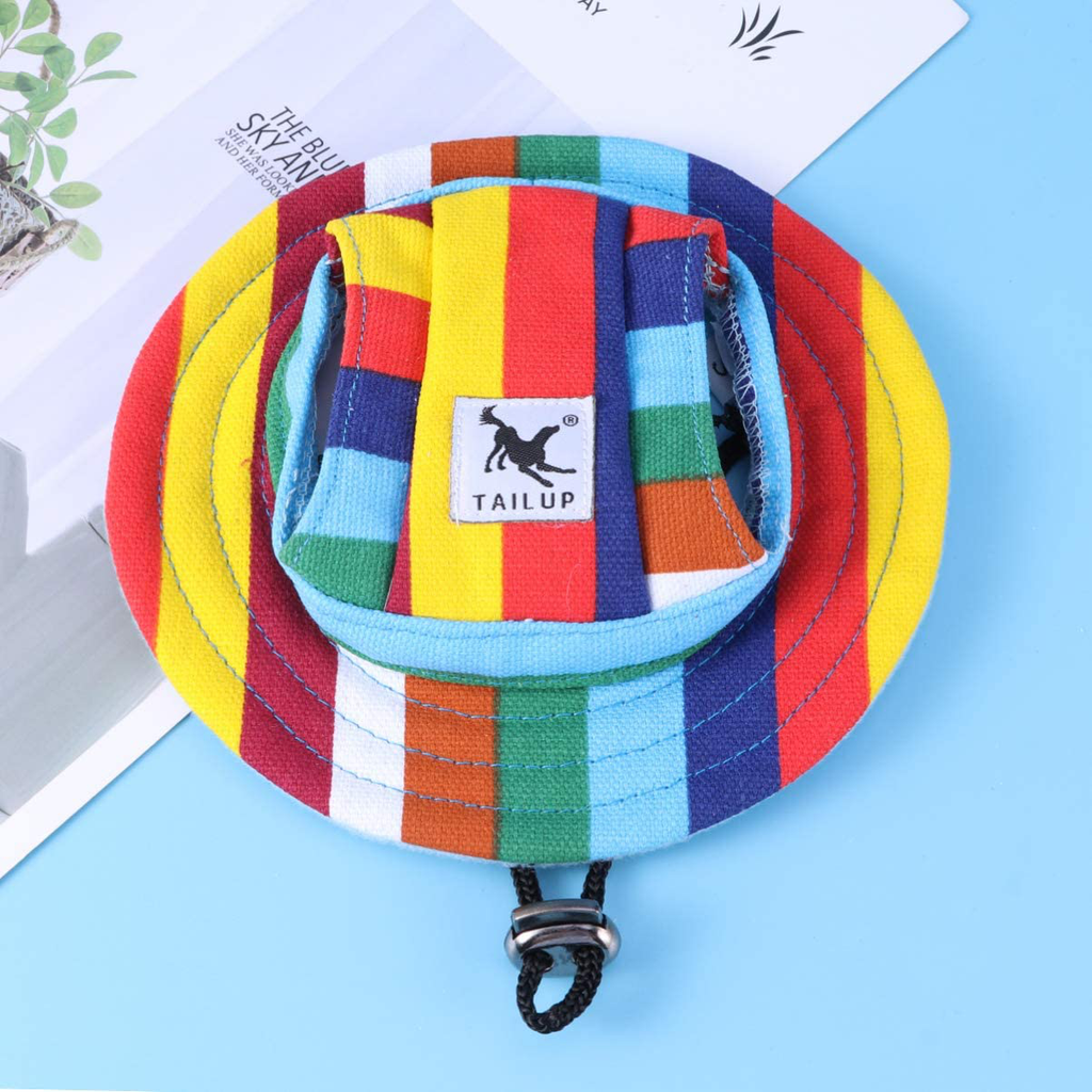 POPETPOP Fashion Pet Dog Hats Puppy Visor Cap Dogs Baseball Sport Hats Mesh Sun Cap with Ear Holes for Small and Medium Dogs Size S