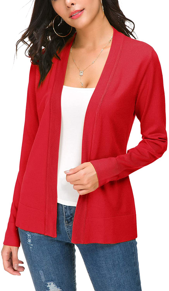 Women's Knit Cardigan Open Front Sweater Coat Long Sleeve