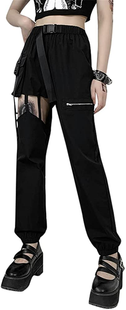 Women's Casual Loose Hip Hop Pants Stylish Chain Baggy Sport Harem Cargo Pants
