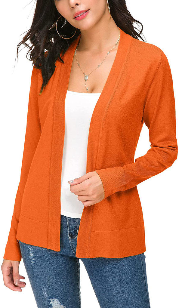 Women's Knit Cardigan Open Front Sweater Coat Long Sleeve