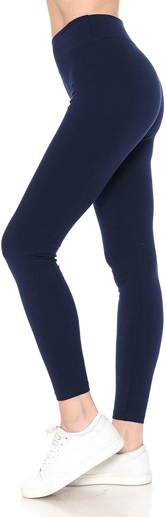 Leggings Depot Cotton Women's Premium Quality Ultra Soft Solid Leggings