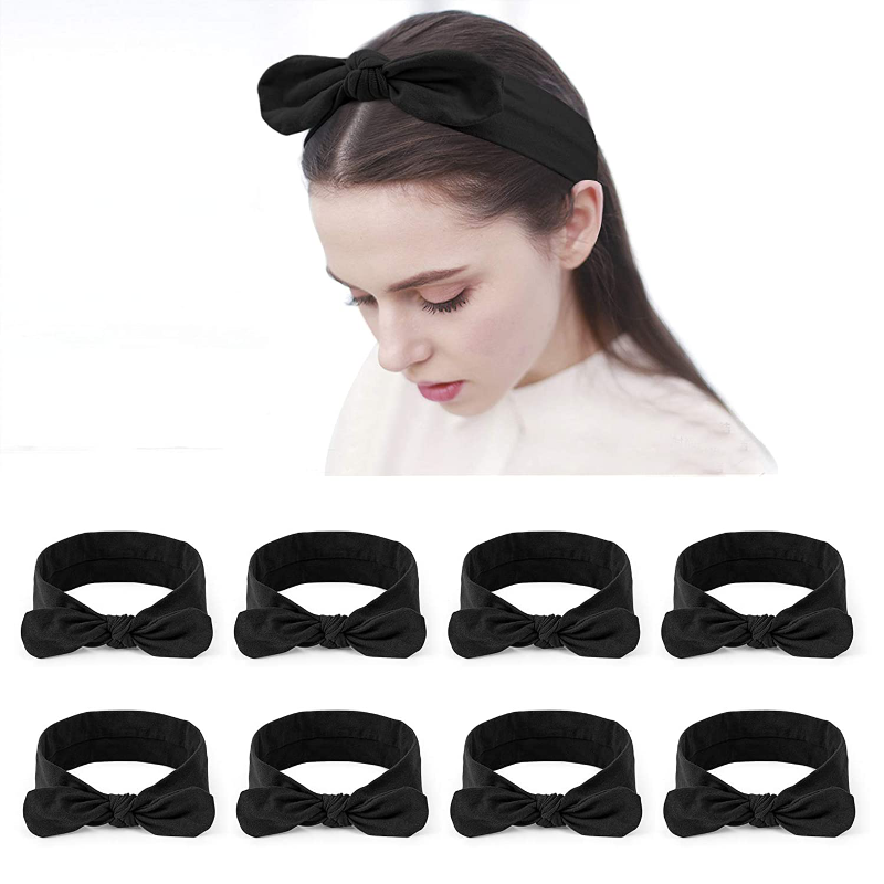 Women's 8 Piece Head Wrap Hair Bows 