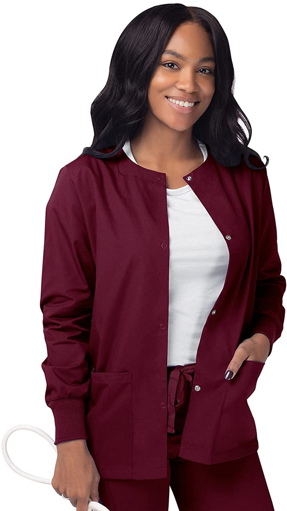 Sivvan Women's Scrubs Warm-Up Jacket/Front Snaps - Round Neck