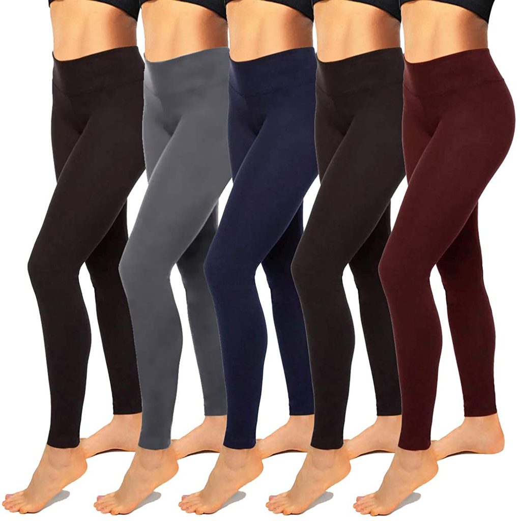 Non-See-Through Leggings for Women(2/5 Pack)-Tummy Control Yoga Pants High Waist Super Soft Workout Leggings