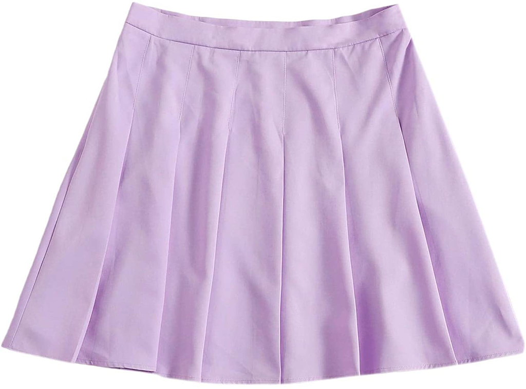 SOLY HUX Women's Plus Size Elastic Waist Flared Casual Mini Skater Skirt