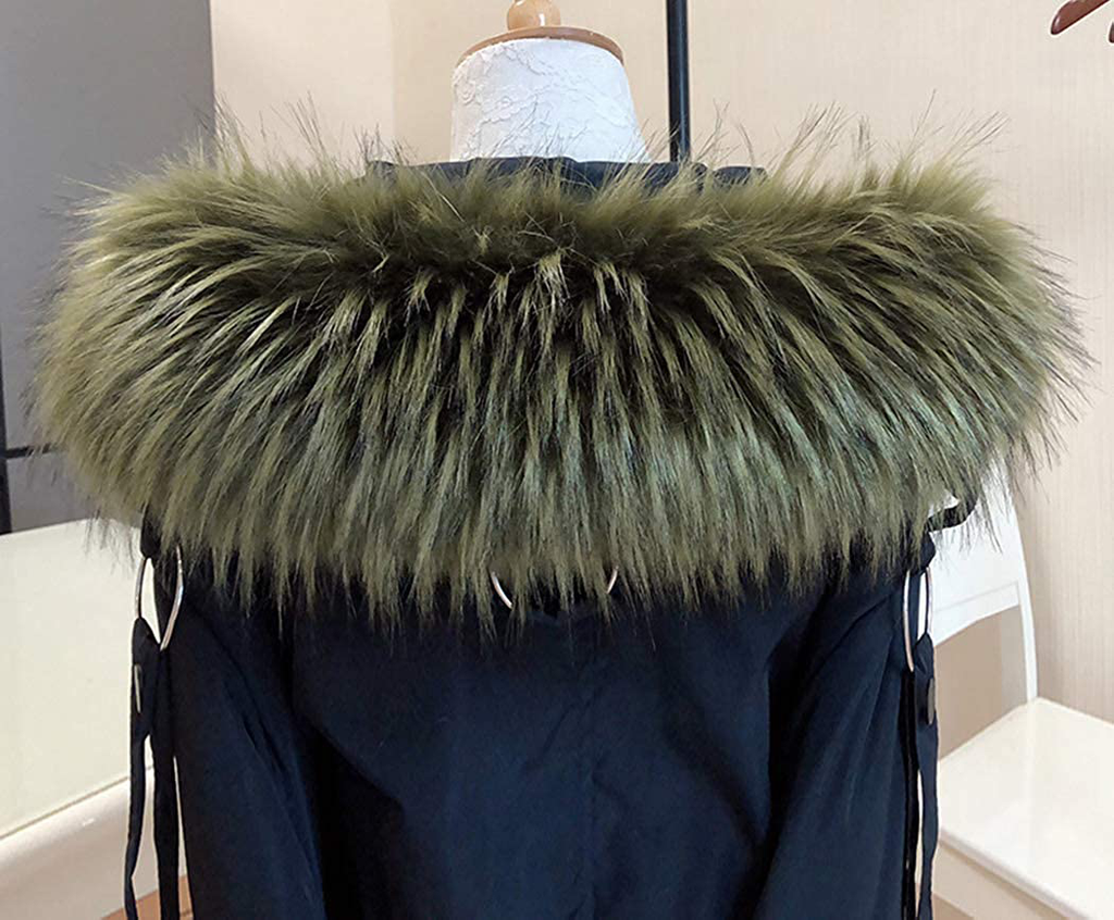 Tngan Faux Fur Collar Scarf Hood Trim Neck Warmer for Winter Coat Jacket Parka