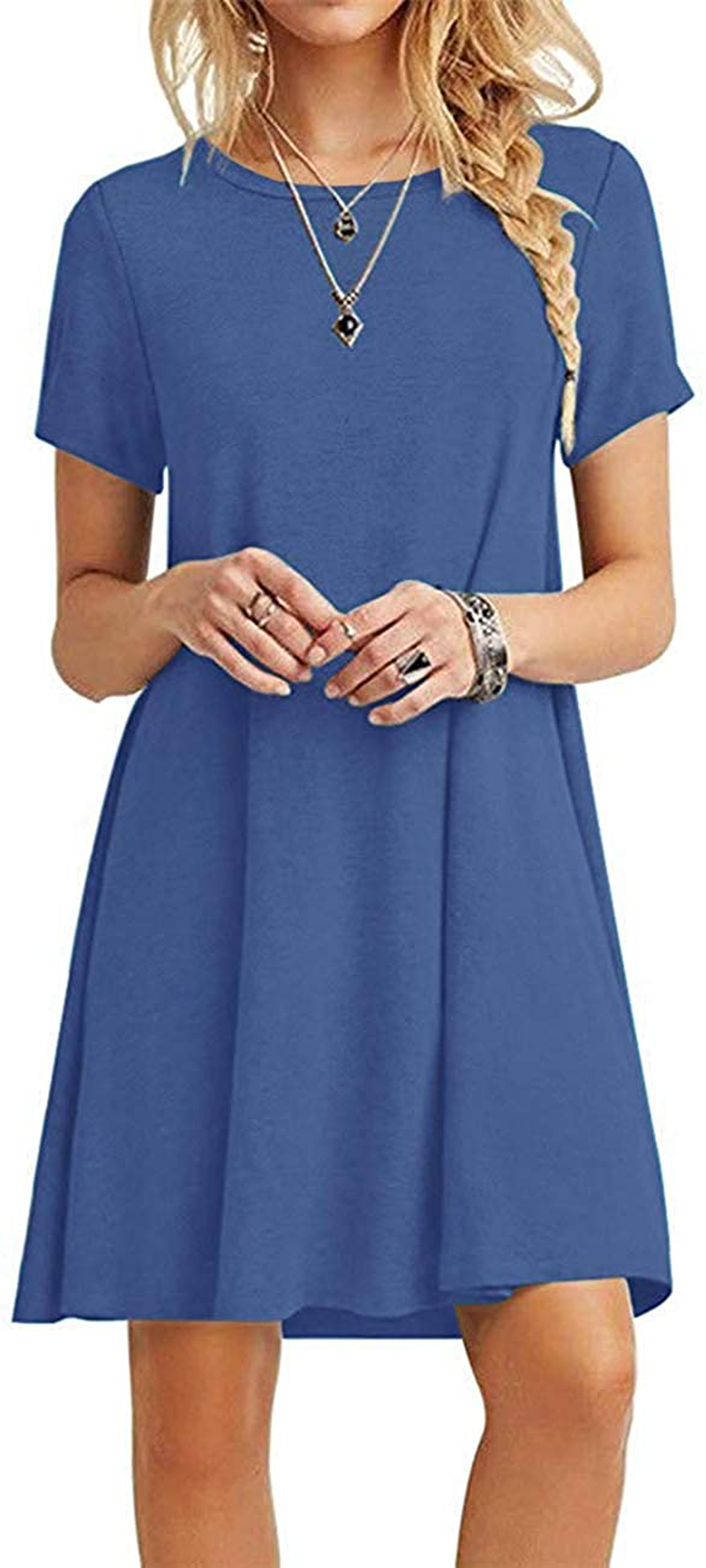 MOLERANI Women's Casual Plain Simple T-Shirt Loose Dress MODAndME MOLERANI Women's Casual Plain Simple T-Shirt Loose Dress MODAndME