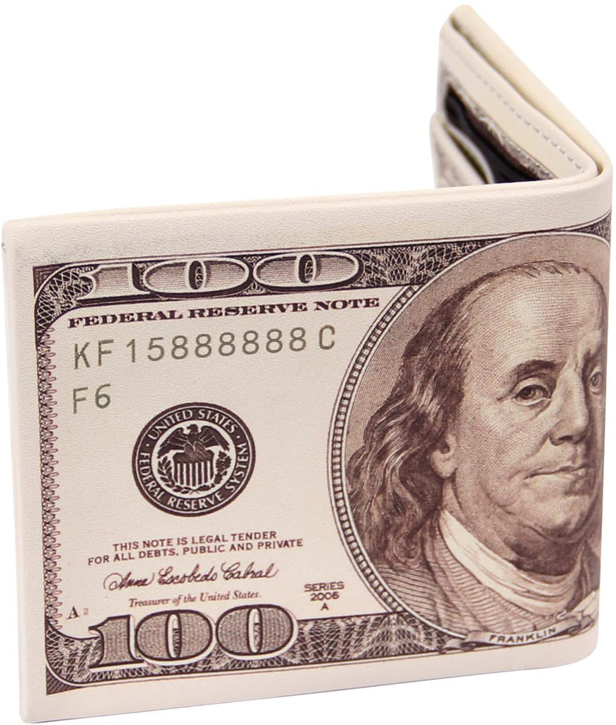LUI SUI-Men Us Dollar Bill Wallet Billfold Leather Credit Card Photo Holder…