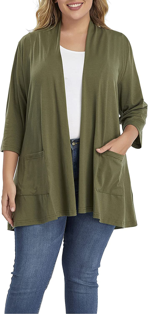 Shiaili Long Plus Size Cardigans for Women Easy to Wear Open Front Clothing