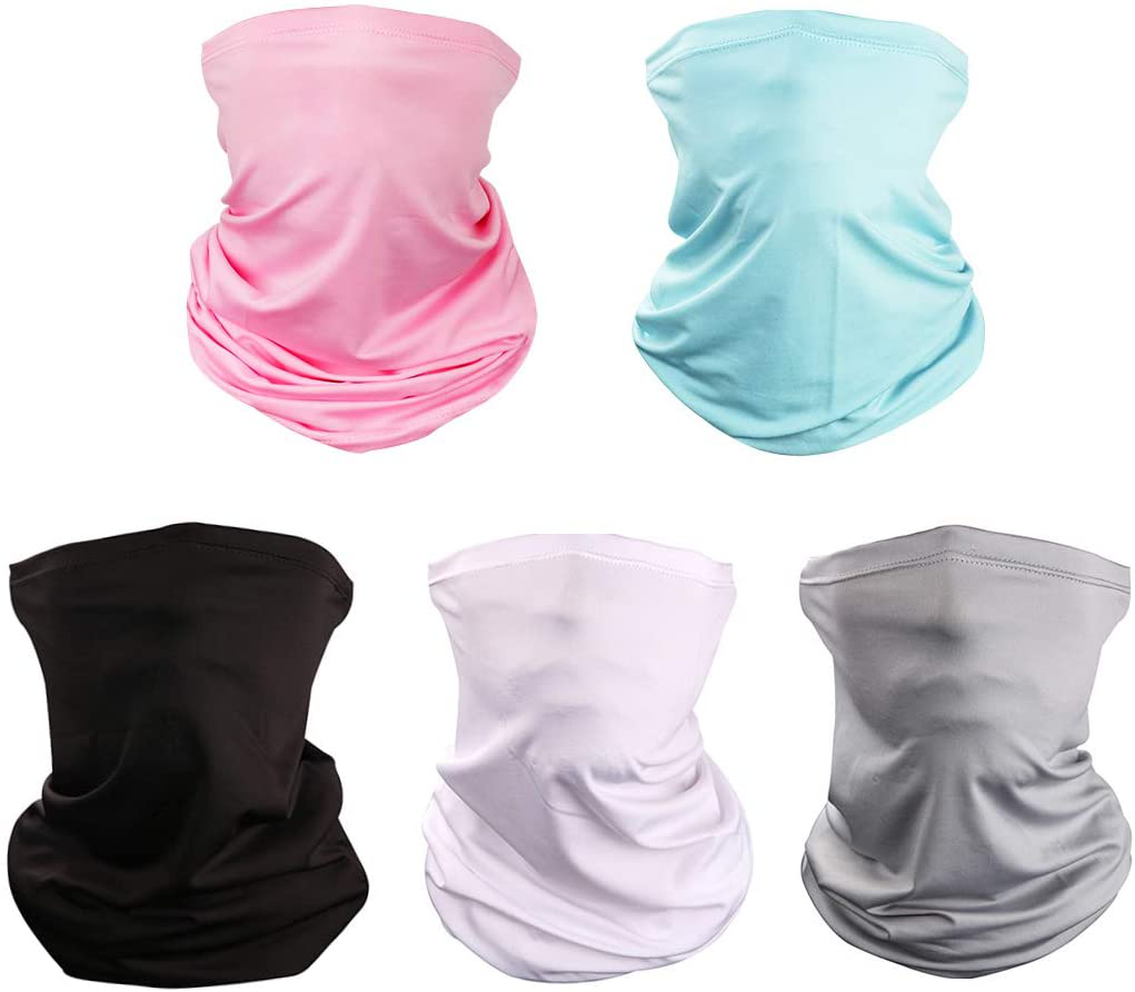 5 Pack UV Protection Face Mask Neck Gaiter Windproof Scarf