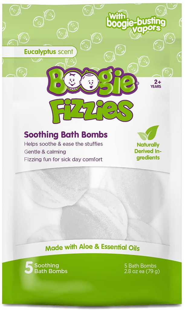 Kids Bath Bombs by the Makers of Boogie Wipes, Boogie Fizzies, Calming Bath Bombs, Naturally Derived, Made with Aloe and Calming Vapors, Lavender, 2.8 Oz, 5 Bath Bombs (Pack of 1)