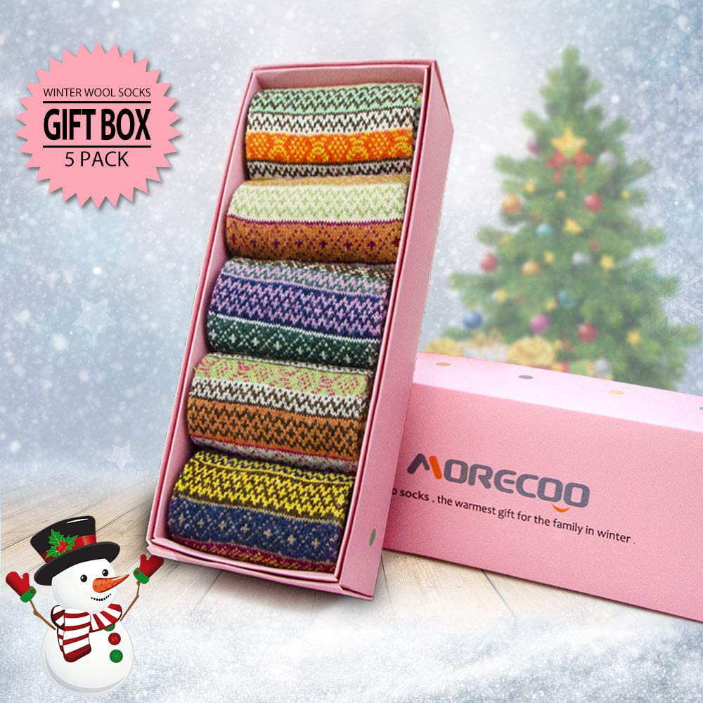 Women'S Winter Socks Gift Box Free Size Thick Wool Soft Warm Casual Socks for Women Socks