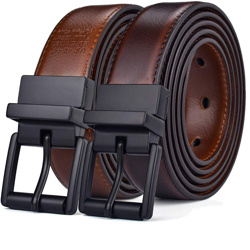 Men’s Reversible Leather 1.1” Belt with Roller Buckle