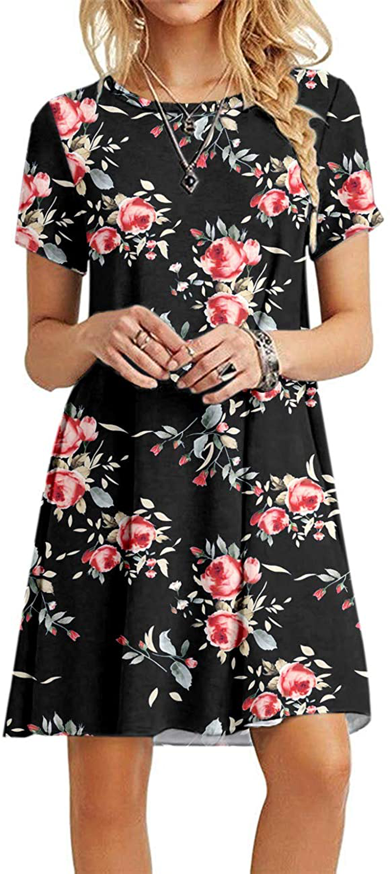 MOLERANI Women's Casual Plain Simple T-Shirt Loose Dress – MODAndME