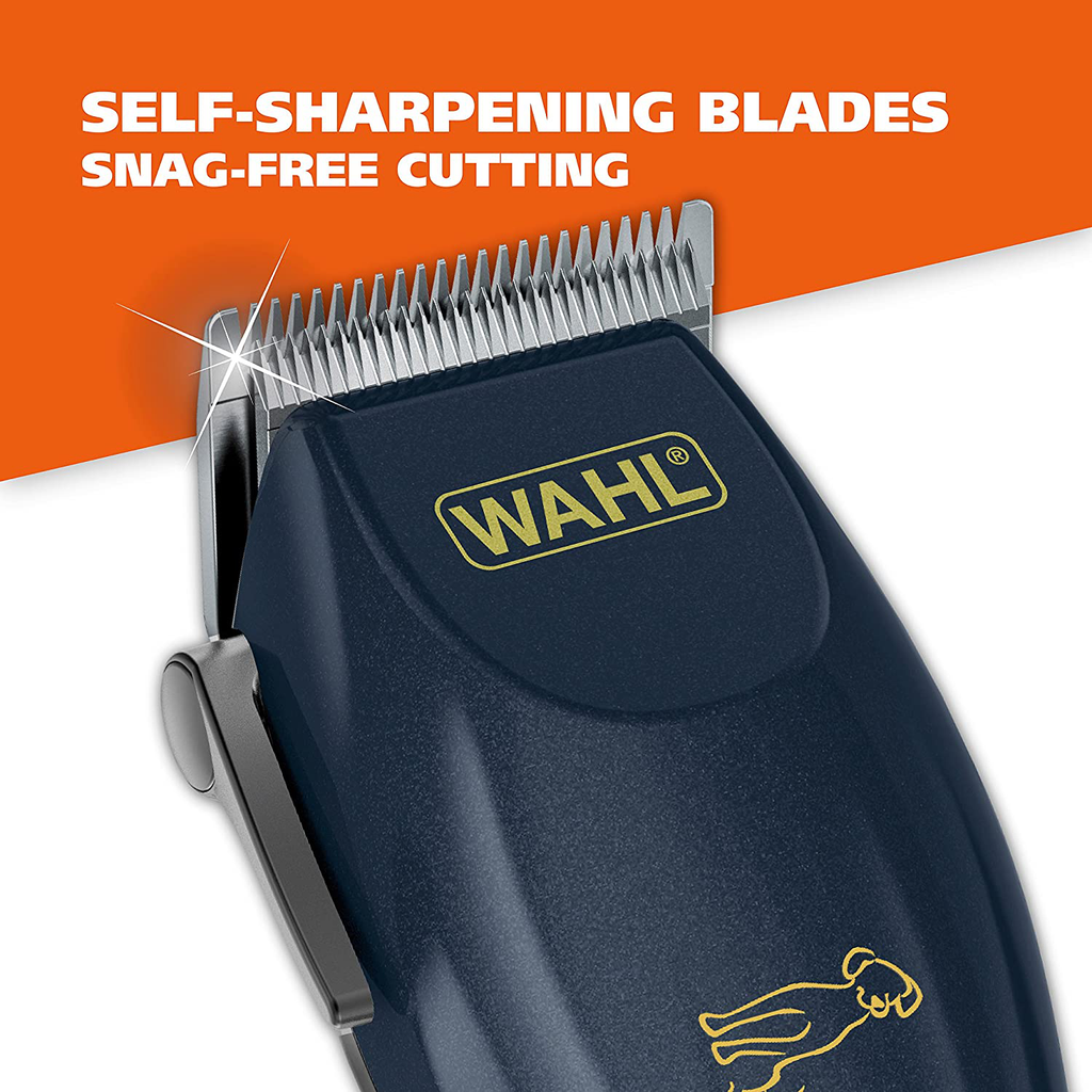 WAHL Lithium Ion Deluxe Pro Series Rechargeable Pet Clipper Grooming Kit with Low Noise & Heavy Duty Motor for Cordless Electric Trimming & Shaving Dogs – Model 9591-2100
