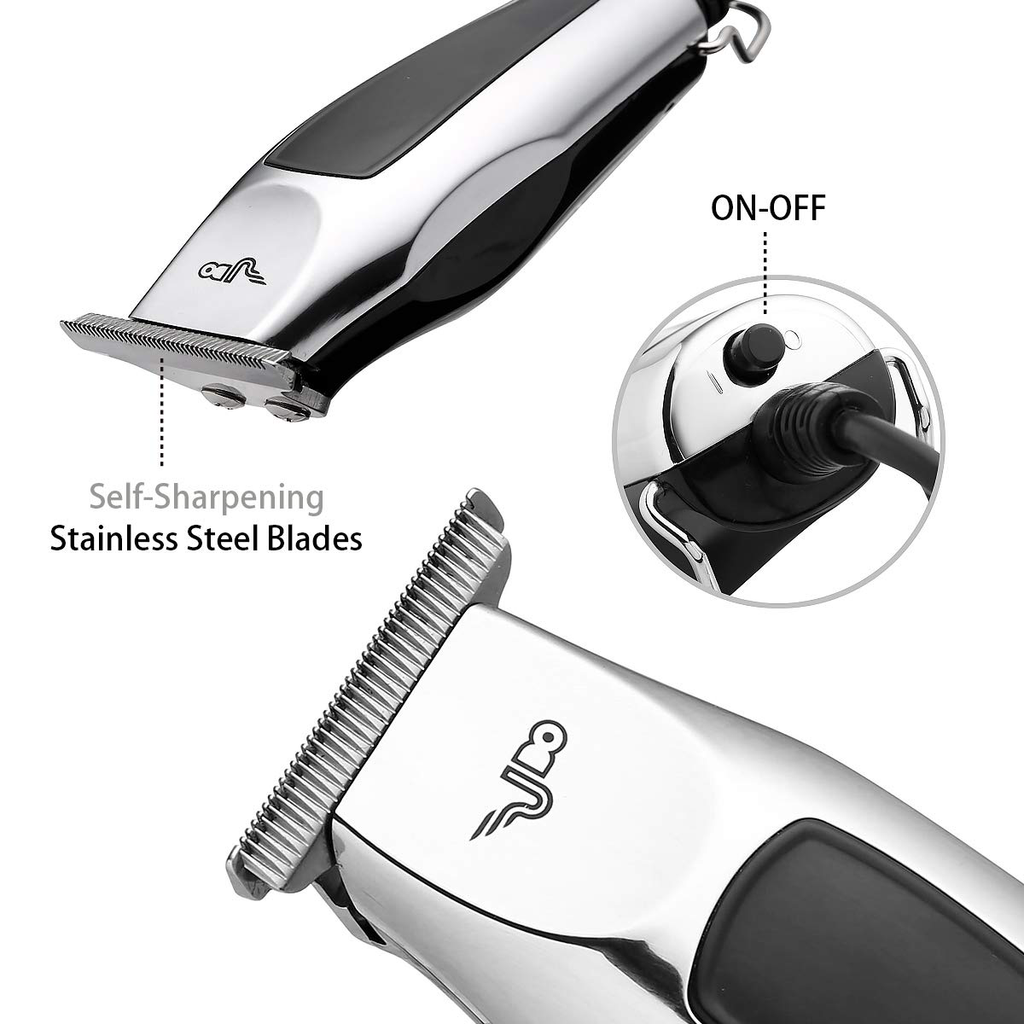 UDO Hair Clipper & Trimmer Set, Holiday Gift, High Performance Men Salon Tool w/Electric Drive Force, Steel Blade and Skin Safety Protection System