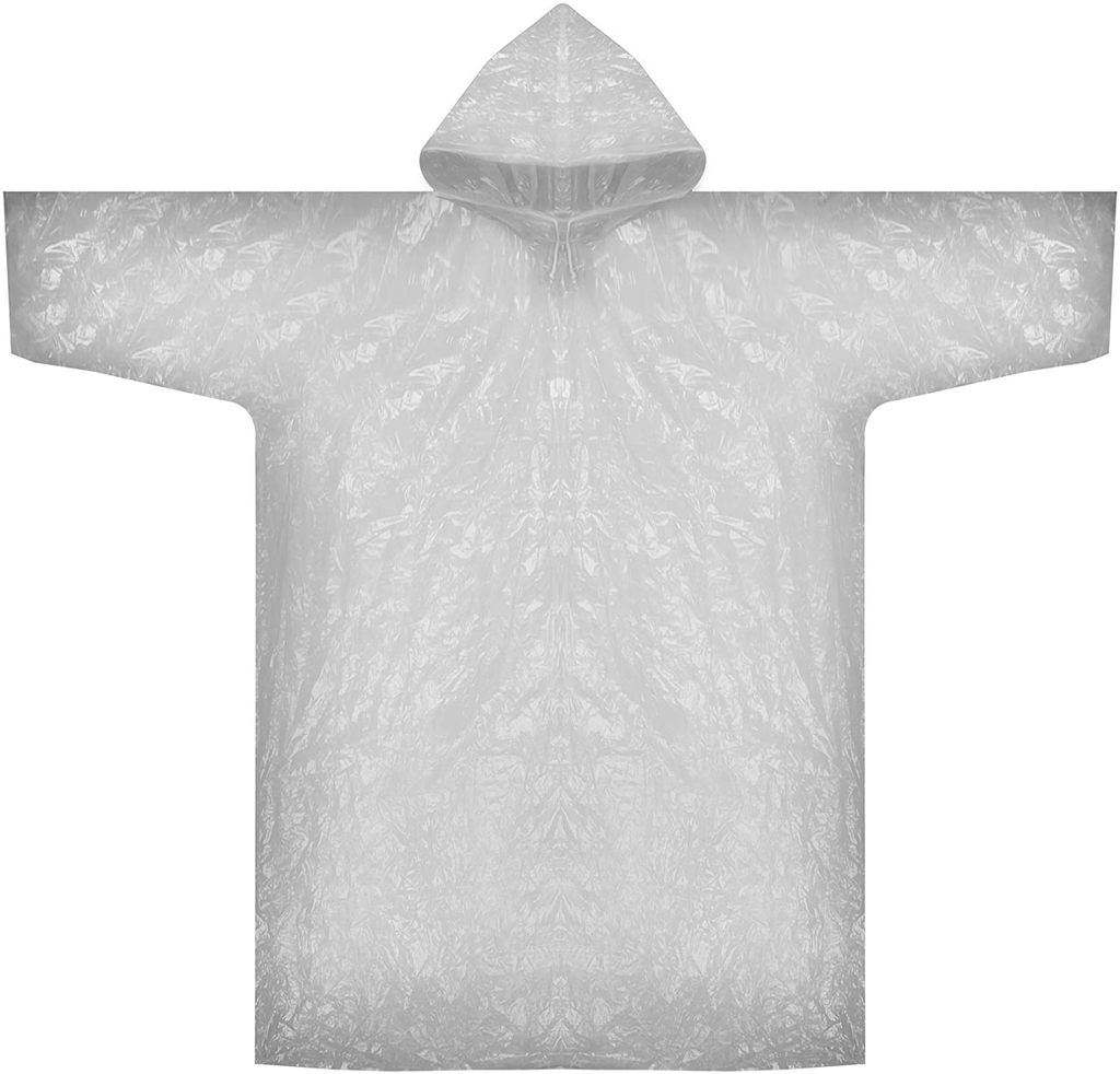 Clear Emergency Poncho with Hood and Sleeves