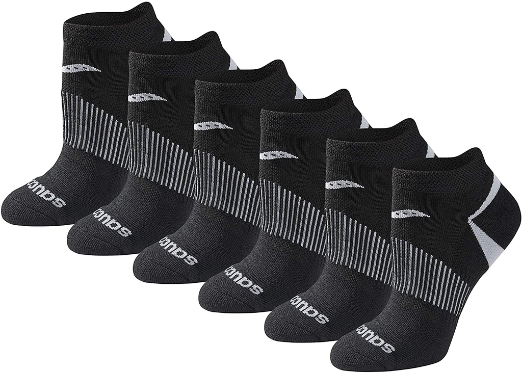 Saucony Women's Selective Cushion Performance No Show Athletic Sport Socks (6 & 12 Pairs)