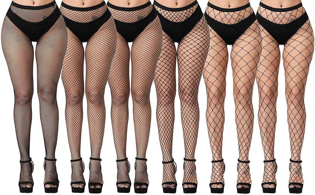 Fullsexy Plus Size Fishnet Stockings, Fishnet Tights Thigh High Stockings Pantyhose for Women