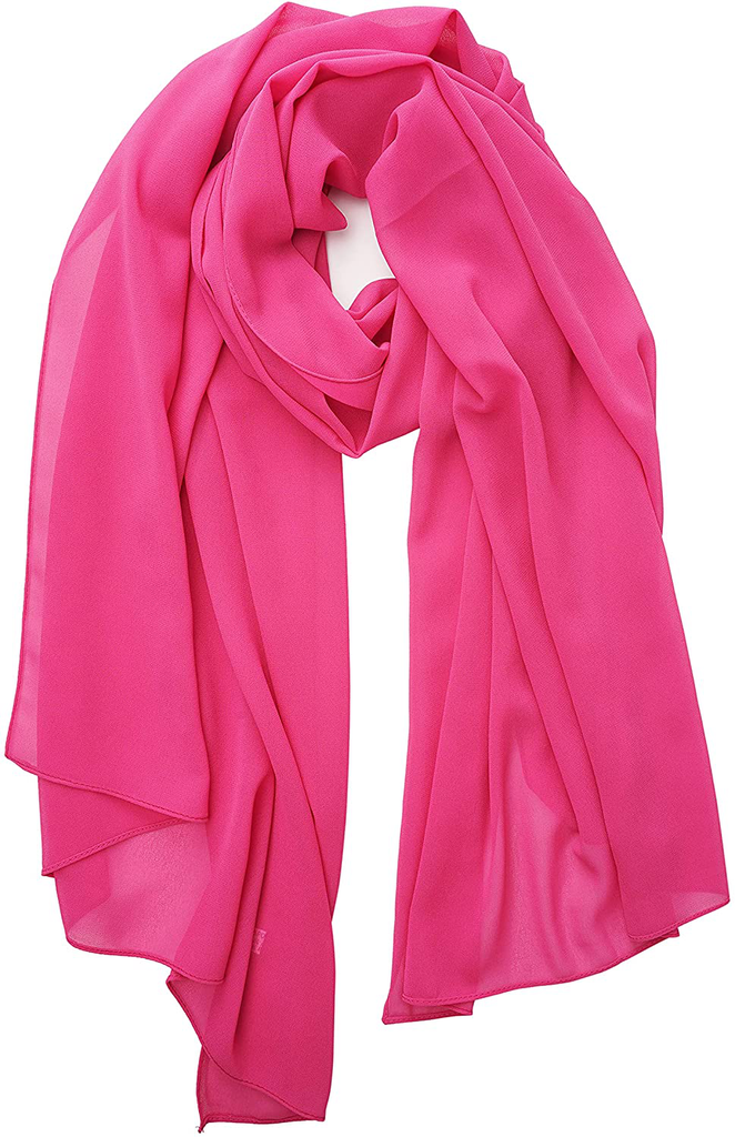 YOUR SMILE for Women Lightweight Breathable Solid Color Soft Chiffon Long Fashion Scarves Sun-Proof Shawls Wrap