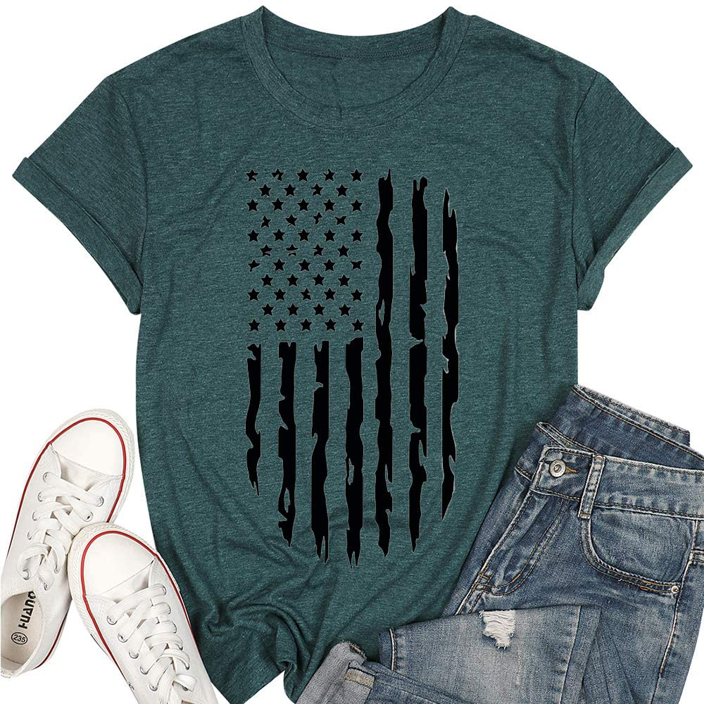 T&Twenties American Flag Tank Top for Women,4th of July Stars Striped Racerback Tees Sleeveless Patriotic USA Flag Vest Tops