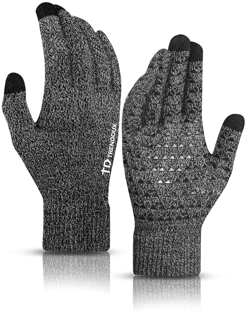 Winter Gloves for Men Women -Touch Screen Anti-Slip Silicone Gel - Elastic Cuff - Thermal Soft Knit Lining
